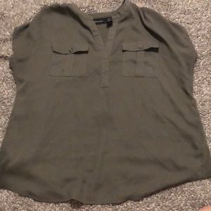 INC international concepts olive green blouse